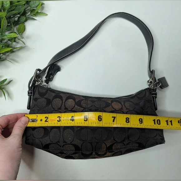 Y2K Coach Signature Fabric Black Shoulder Bag 6371 - Picture 13 of 16